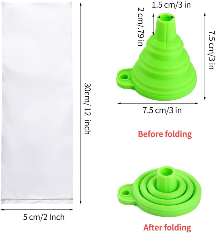 bolsa para bolis bolsas hielitos 241 bolsitas helados casero 2X12 con funel New - Fresh Stock Dated December 2025