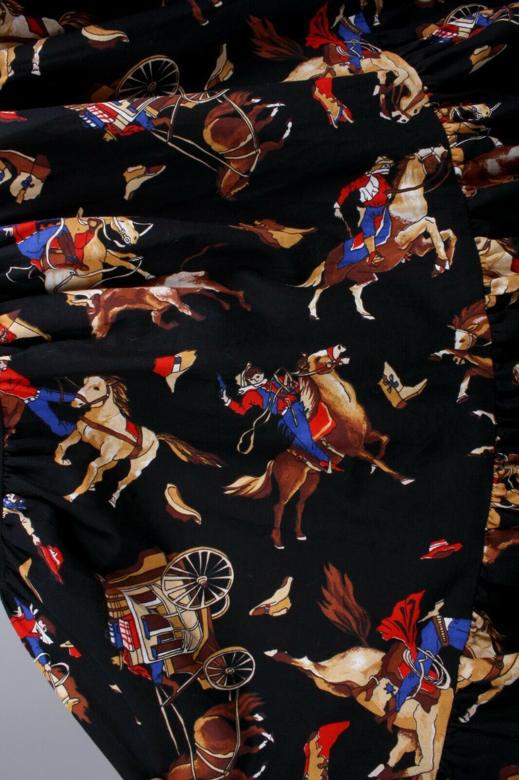 M L Vintage 80s Western Rodeo Cowboy Cotton Prairie Skirt Long Maxi Broomstick - Fresh Stock Dated February 2026