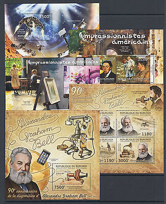 Burundi Sc 1153-1190 MNH. 2012 Topicals, long set of 38 souvenir sheets, VF. - Fresh Stock Dated December 2025