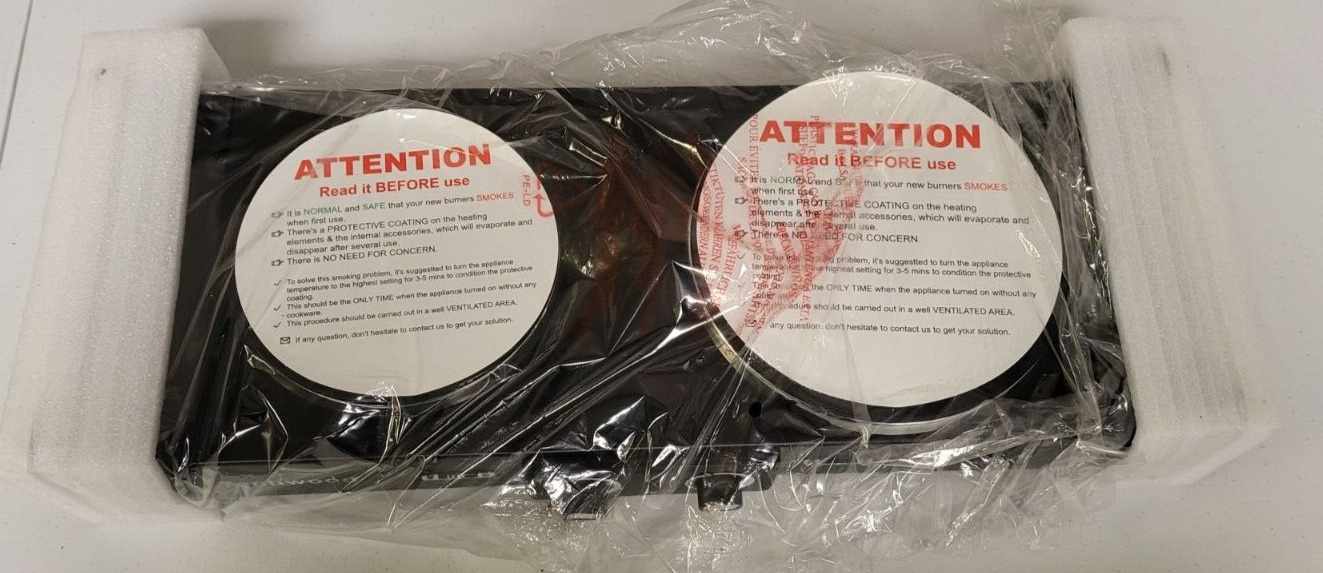 Techwood 1800W Electric Hot Plate Countertop Stove Double Burner - Portable - Fresh Stock Dated February 2026