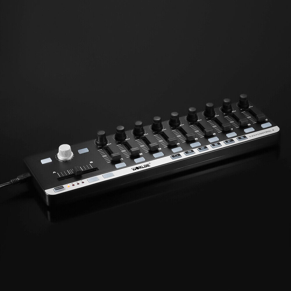 MIDI Slim-Line Controller USB 34x10x2cm 9 Knobs Keyboard Controller Black U7Z2 - Fresh Stock Dated February 2026