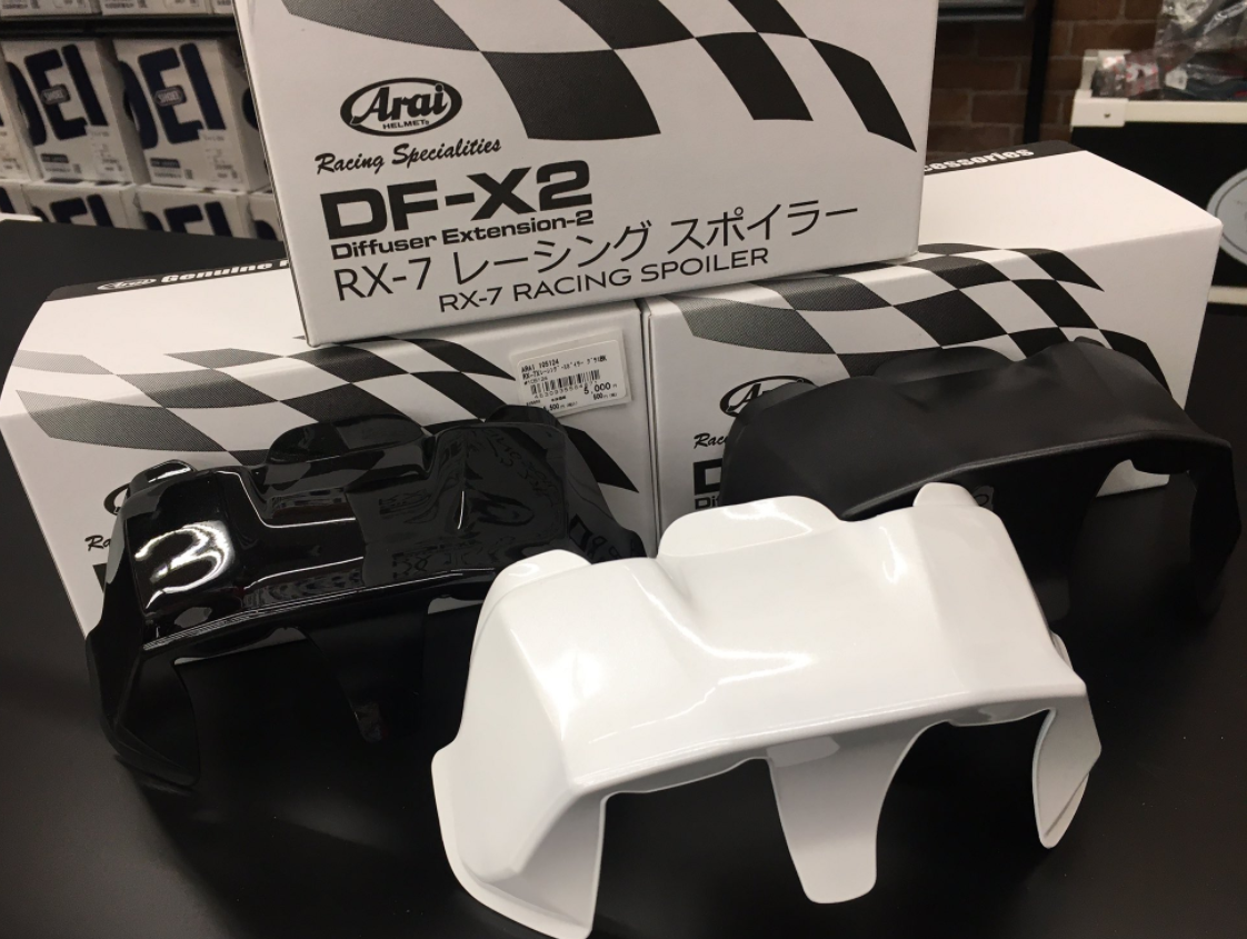 Arai RX-7X Racing Spoiler Wihite/Black/Glass White,Black/Flat Black/Light Smoke - Fresh Stock Dated December 2025