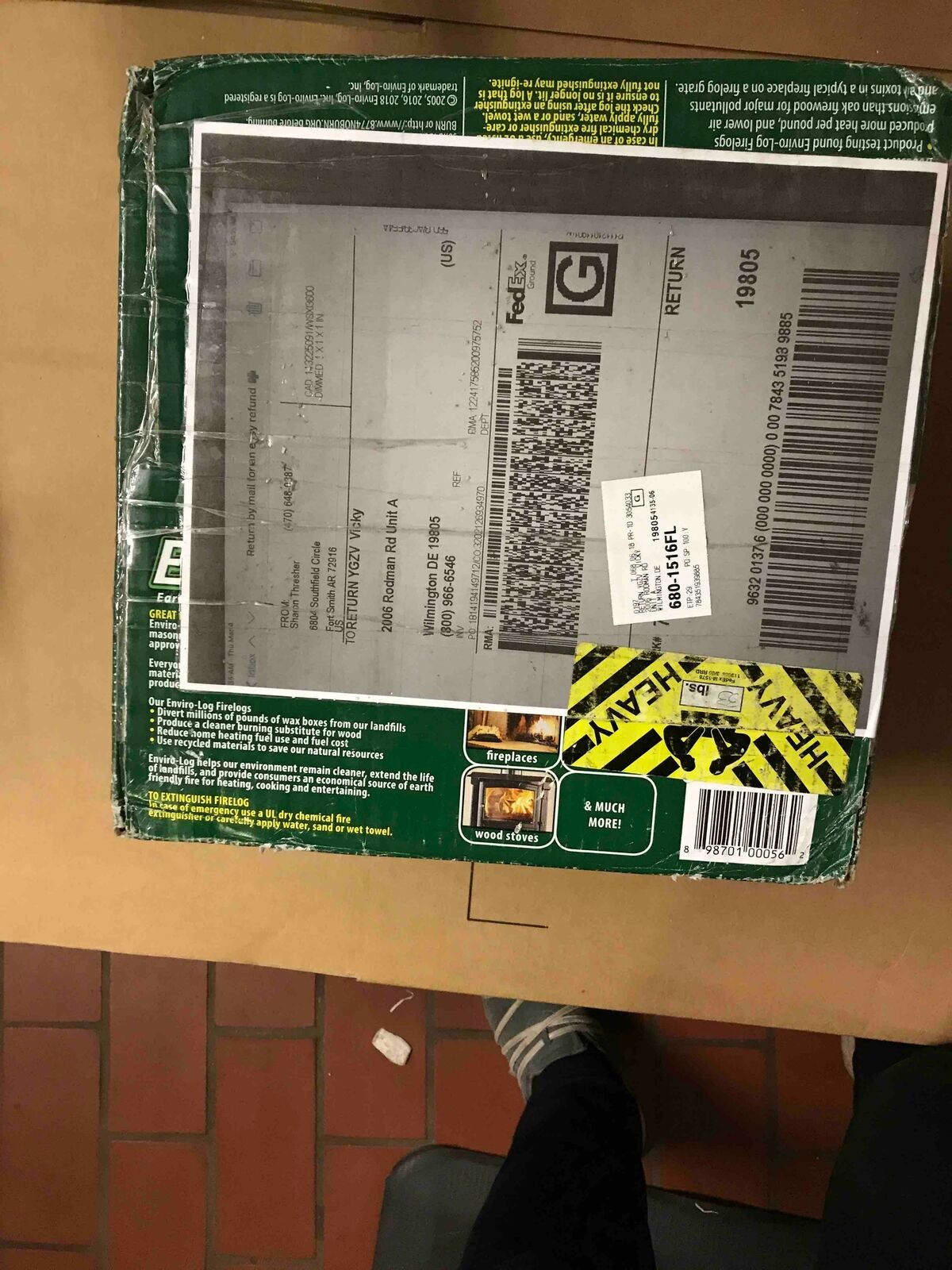 Enviro Log Sustainably Made Firelogs 5 Lbs 3 Hour 6 Pack - Fresh Stock Dated December 2025