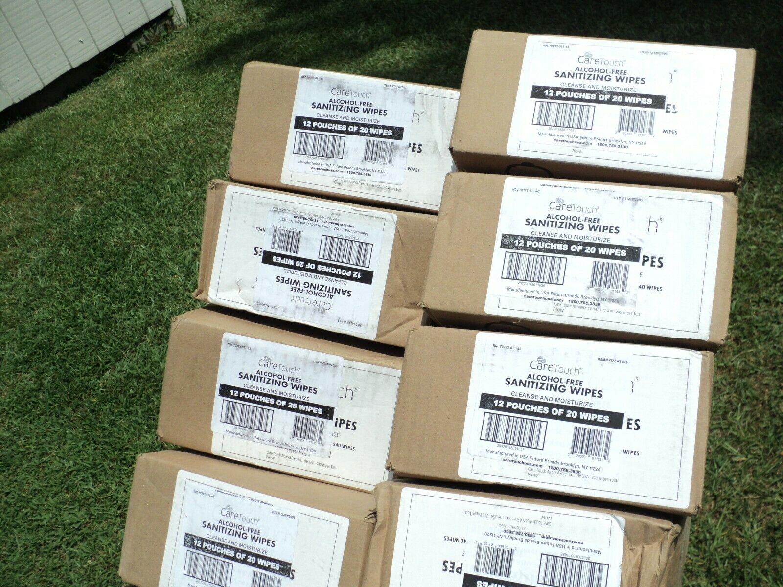 New Care Touch Alcohol-Free Hand Sanitizing Wipes - 12 Pouches, 240 Wipes - Fresh Stock Dated February 2026