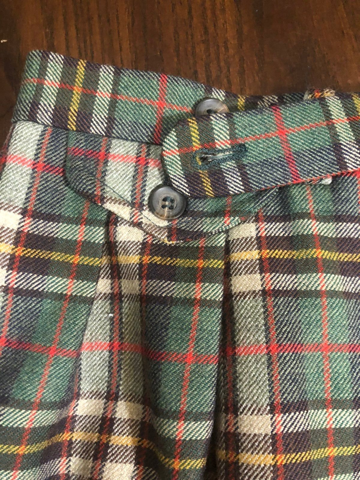 Vintage Joseph A Banks Plaid 100% Wool Secretary's Midi Skirt Pocket sz 8 XS S - Fresh Stock Dated March 2026