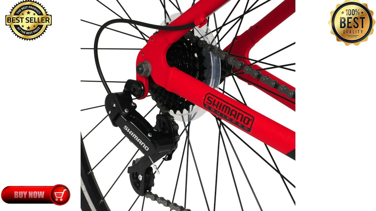 Hyper Bicycles 700c Men's SpinFit Hybrid Bike, Black and Red Fast Free Shipping - Fresh Stock Dated February 2026