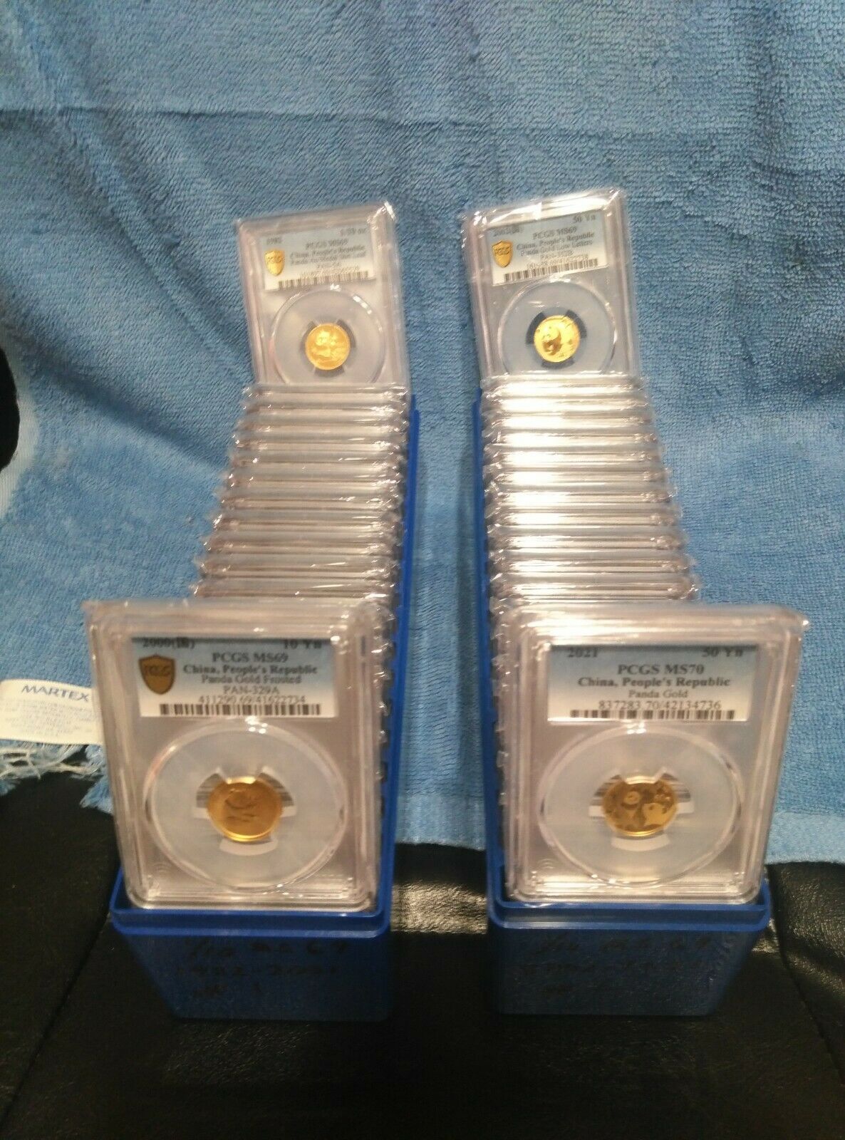 1/10 PCGS GOLD PANDA 40 COIN SET 1982 TO 2021 MS/69 AND 7 MS/70 - Fresh Stock Dated February 2026