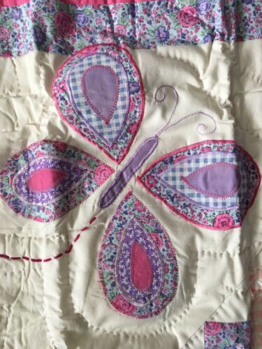 Butterfly Standard Pillow Sham Embroidered Detail Appliqué Design Lavender Multi - Fresh Stock Dated December 2025