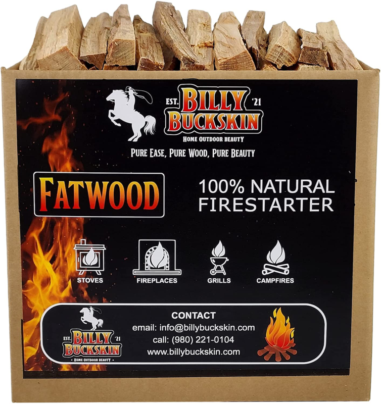 Billy Buckskin Co. Fatwood Fire Starter Sticks | Easy & Safe Fire Starter | Star - Fresh Stock Dated December 2025