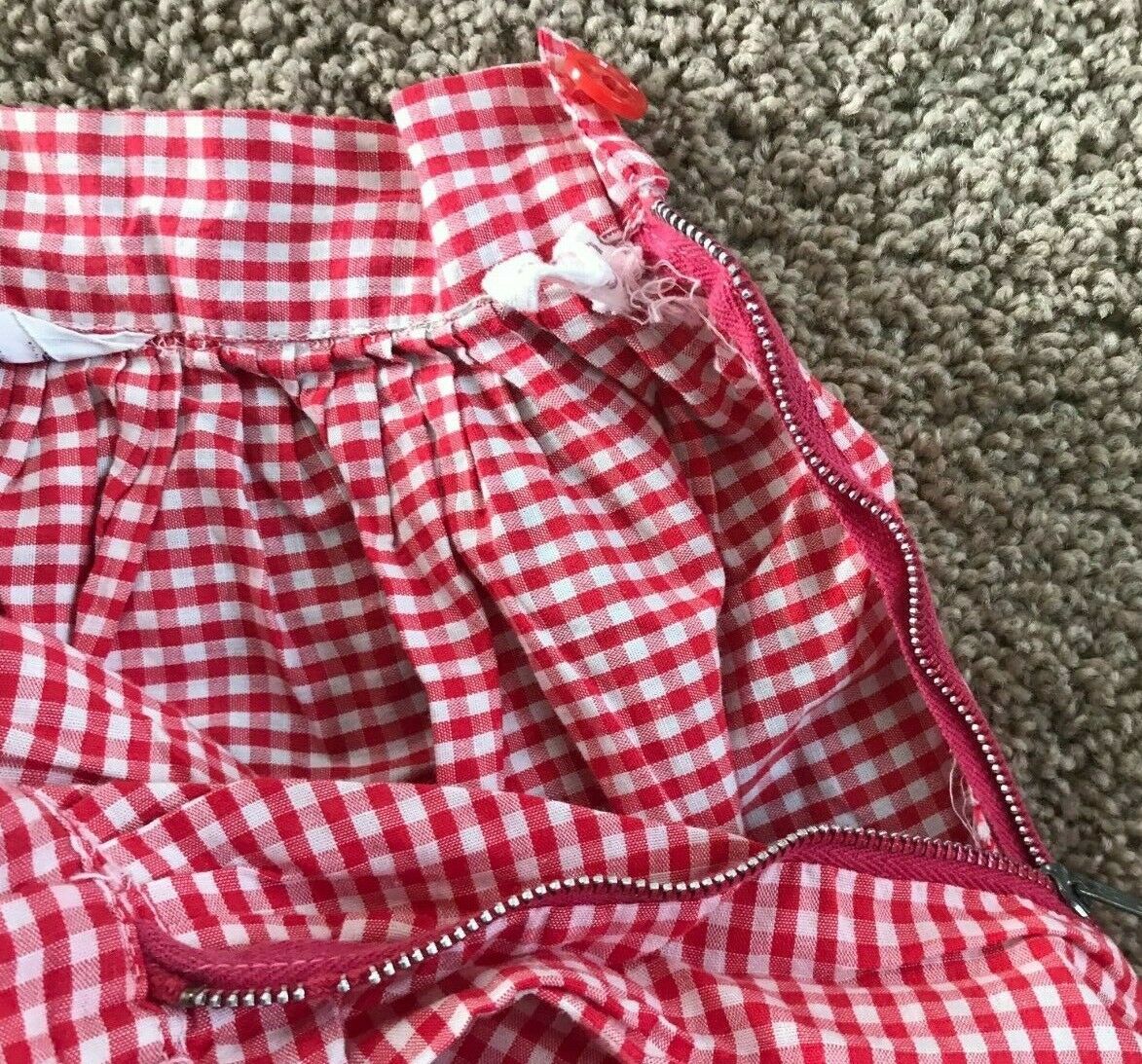 Vintage 50's Abby Michael Ltd Rockabilly Red & White Gingham Skirt - Fresh Stock Dated December 2025
