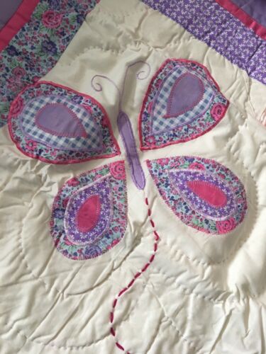 Butterfly Standard Pillow Sham Embroidered Detail Appliqué Design Lavender Multi - Fresh Stock Dated December 2025