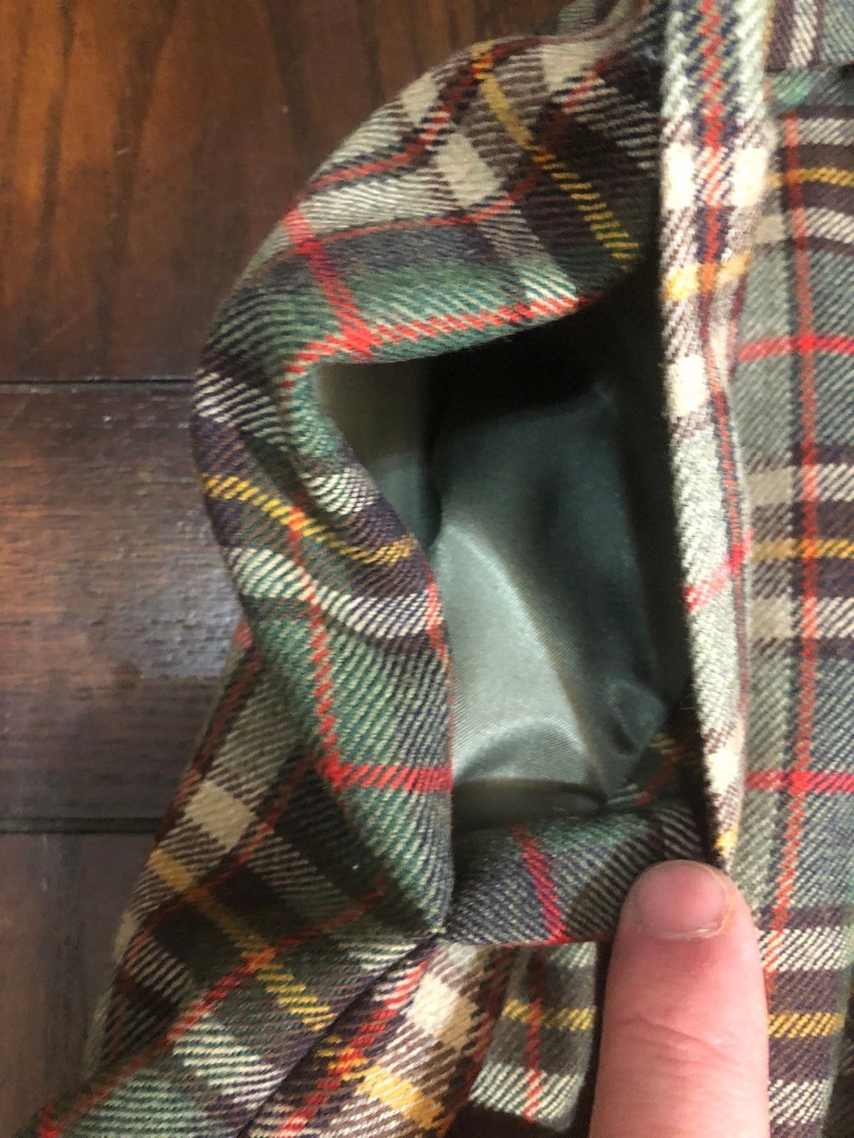 Vintage Joseph A Banks Plaid 100% Wool Secretary's Midi Skirt Pocket sz 8 XS S - Fresh Stock Dated March 2026