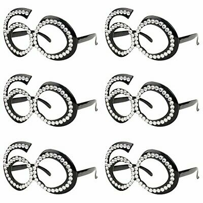 th Birthday Glasses - Number Crystal Frame, Party Favors, Wedding, Funny 60 - Fresh Stock Dated February 2026