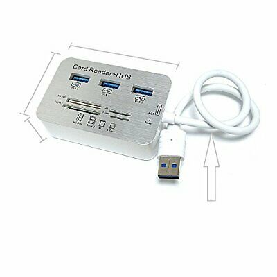 USB3.0 Card Reader and 3 Ports USB Hub, High Speed External Memory Card - Fresh Stock Dated February 2026