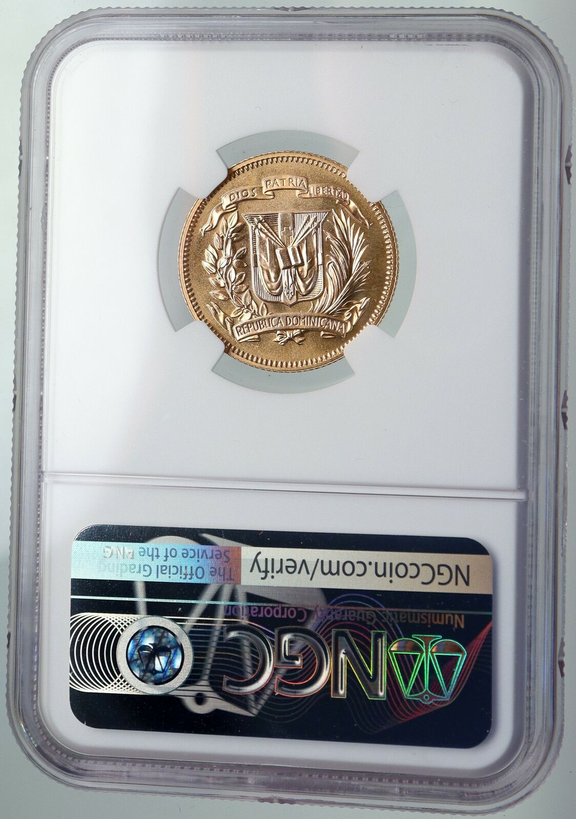 1974 DOMINICAN REPUBLIC Central Am & Caribbean GAMES Gold 30 Pes Coin NGC i92186 - Fresh Stock Dated February 2026