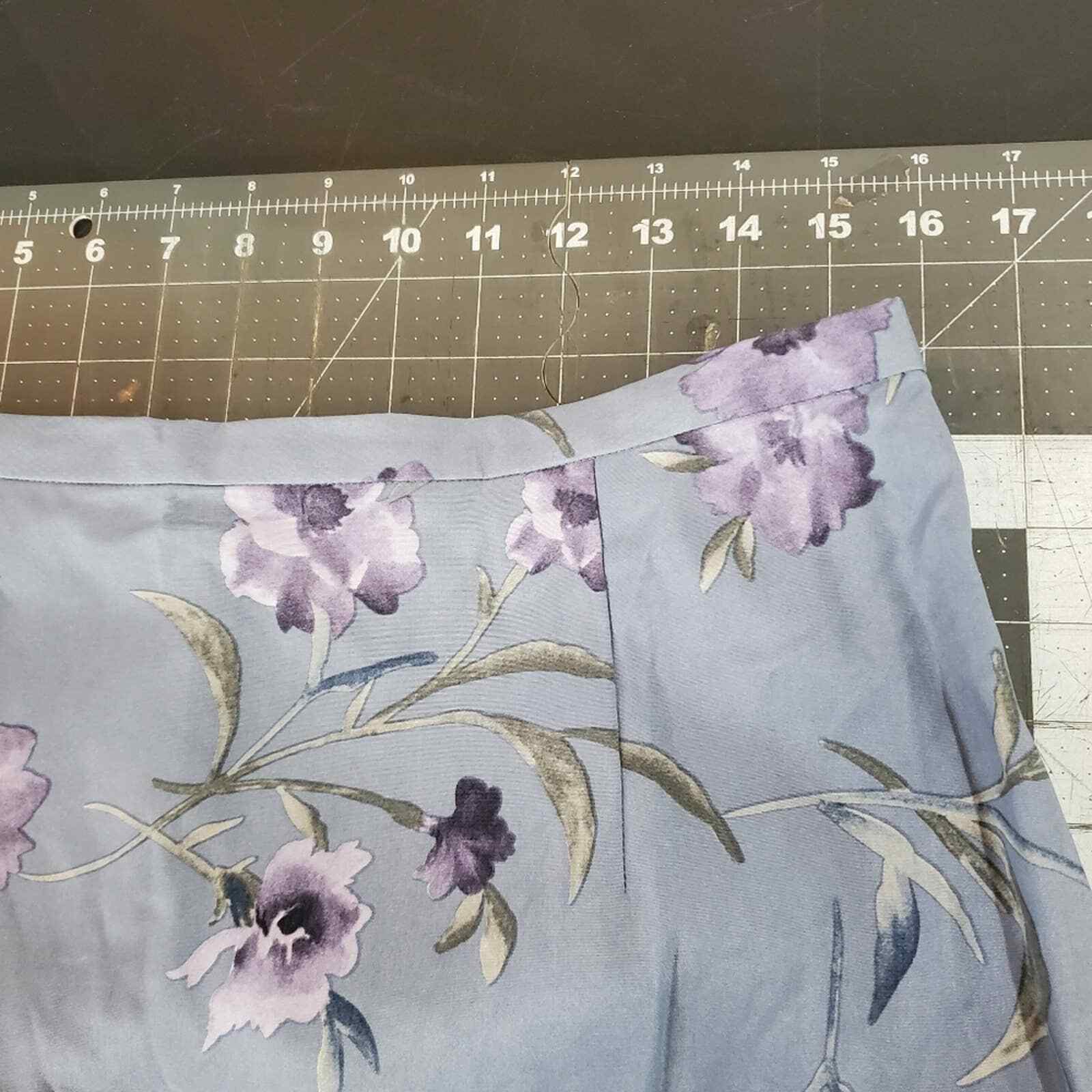 Pendleton Vintage Y2K 100% Silk A-Line Blue Purple Floral Midi Skirt Size 12 - Fresh Stock Dated February 2026