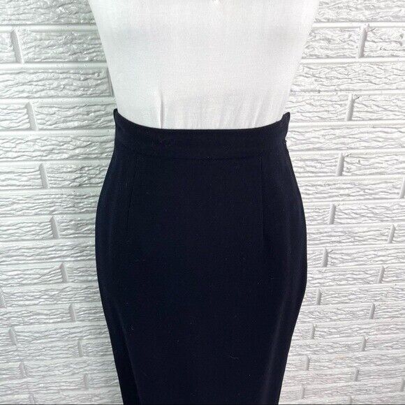 Vintage Linda Allard Ellen Tracy Petite Black Wool High Waisted Maxi Skirt Sz 4 - Fresh Stock Dated March 2026