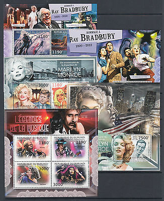 Burundi Sc 1153-1190 MNH. 2012 Topicals, long set of 38 souvenir sheets, VF. - Fresh Stock Dated December 2025