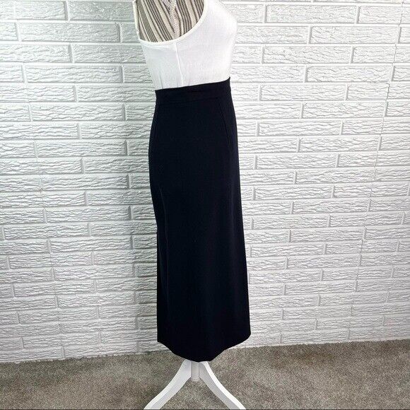 Vintage Linda Allard Ellen Tracy Petite Black Wool High Waisted Maxi Skirt Sz 4 - Fresh Stock Dated March 2026