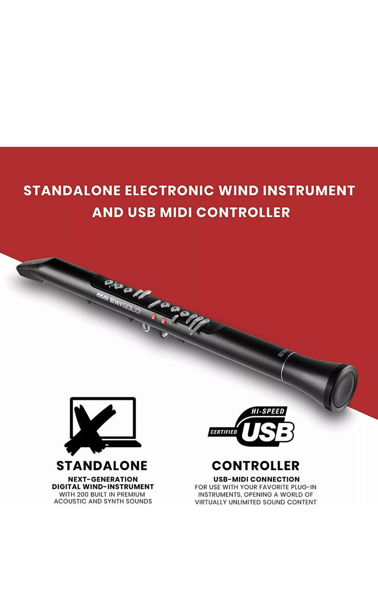 AKAI Professional EWI Solo  Electronic Wind Instrument With Built-in Speakers - Fresh Stock Dated February 2026