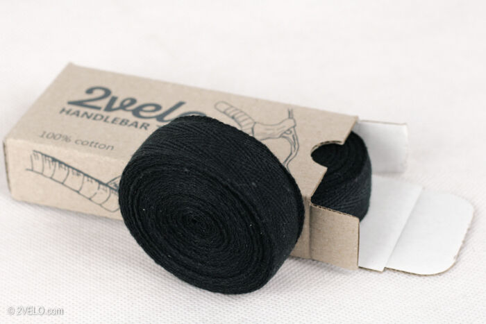 2Velo TOP COTTON Vintage HANDLEBAR TAPE black - Fresh Stock Dated December 2025