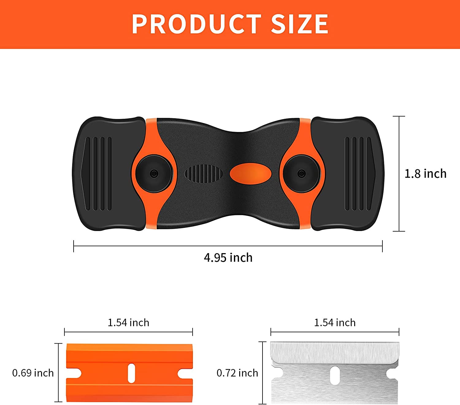 Razor Blade Scraper, 2 Pack Double Edged Razor Blade Scraper Tool with 30 Pcs Ra - Fresh Stock Dated February 2026