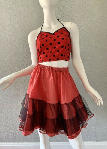 Vintage Red Tulle TU-TU Full Circle Petticoat High Waist Skirt - Fresh Stock Dated February 2026