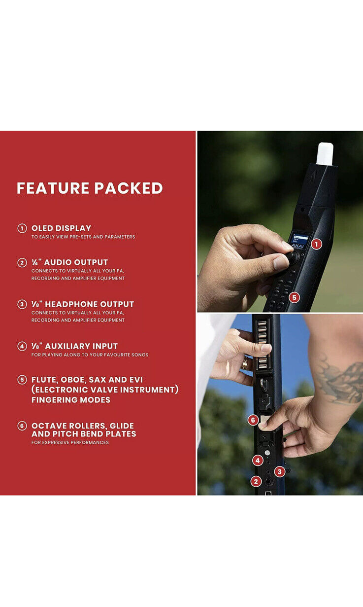 AKAI Professional EWI Solo  Electronic Wind Instrument With Built-in Speakers - Fresh Stock Dated February 2026