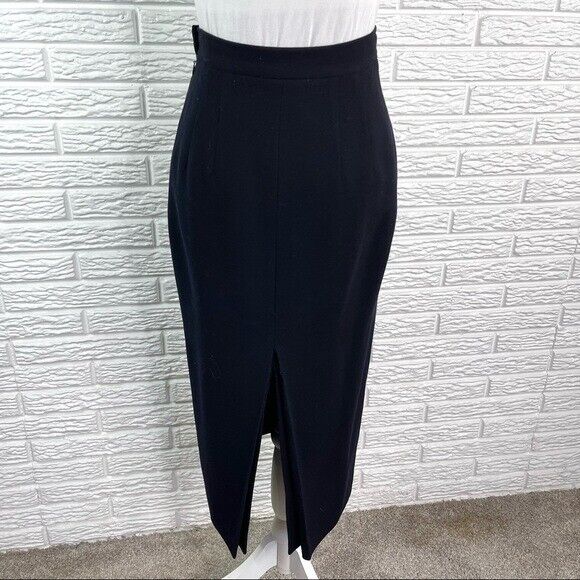Vintage Linda Allard Ellen Tracy Petite Black Wool High Waisted Maxi Skirt Sz 4 - Fresh Stock Dated March 2026