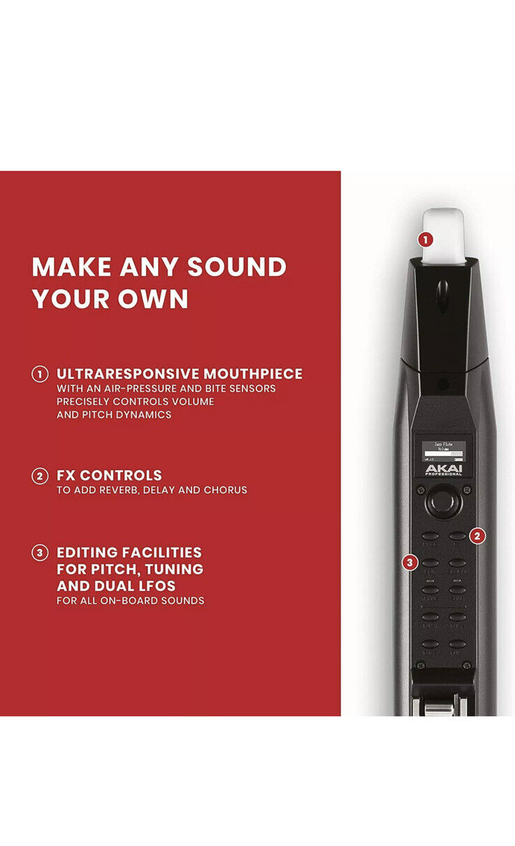 AKAI Professional EWI Solo  Electronic Wind Instrument With Built-in Speakers - Fresh Stock Dated February 2026
