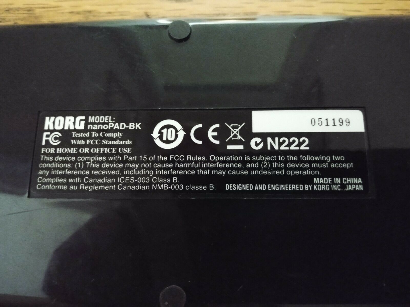 Korg nanoPAD-BK Slim Line USB MIDI Controller AS IS UNTESTED - Fresh Stock Dated February 2026