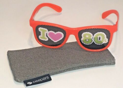 I LOVE THE 80’S Sunglasses with Case Shutter Shades Funky Party Retro I ❤️ 1980 - Fresh Stock Dated February 2026