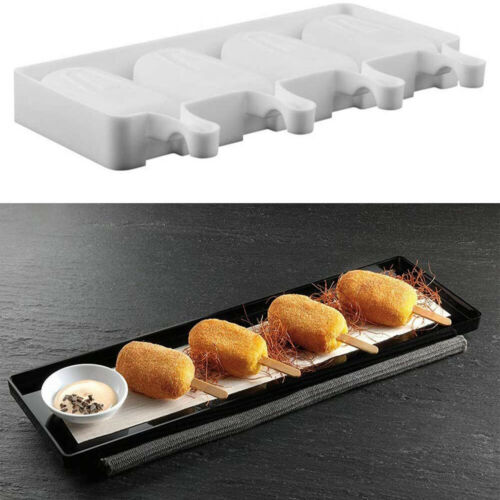 Ice Cream Molds Popsicle Molds Silicone 4 Cavities Homemade Maker Oval Mold USA - Fresh Stock Dated December 2025