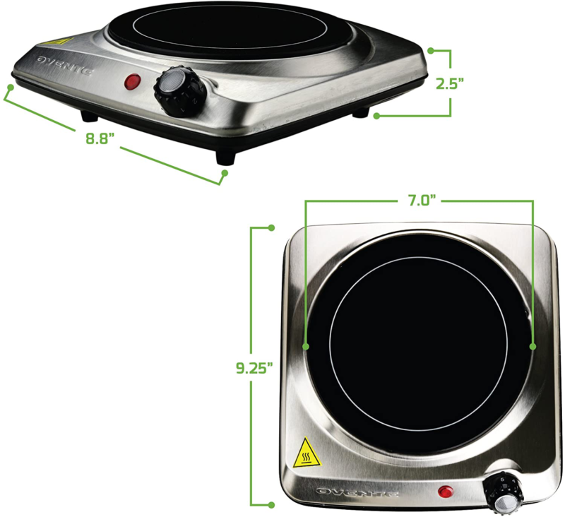 Portable Electric Cook Top Single Burner Infrared Plate Cooking Cookware Stove - Fresh Stock Dated December 2025