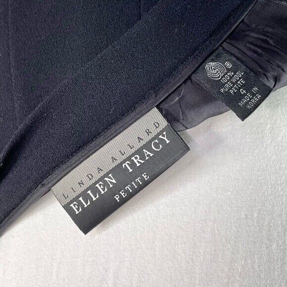 Vintage Linda Allard Ellen Tracy Petite Black Wool High Waisted Maxi Skirt Sz 4 - Fresh Stock Dated March 2026