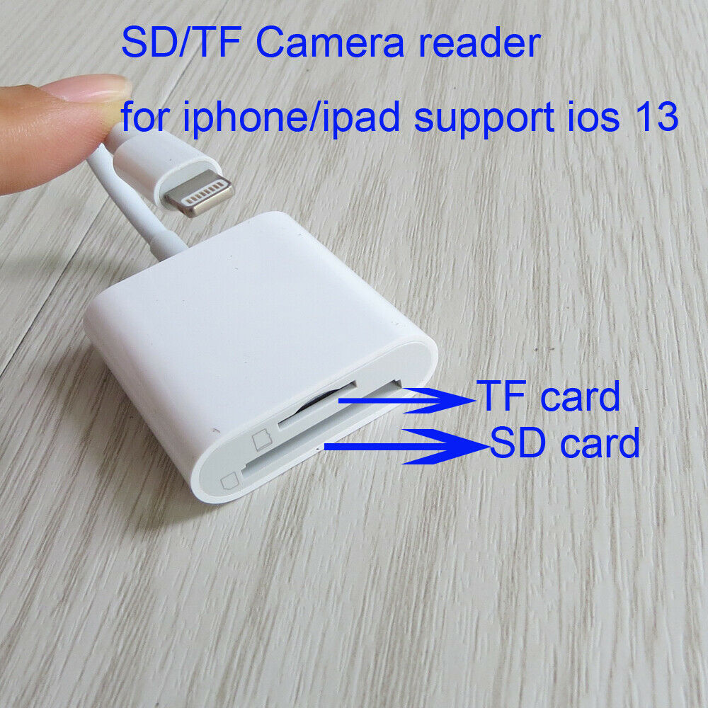 Memory Card Reader TF & SD Card Camera Reader Adapter for iPhone iPad ios 14 - Fresh Stock Dated February 2026