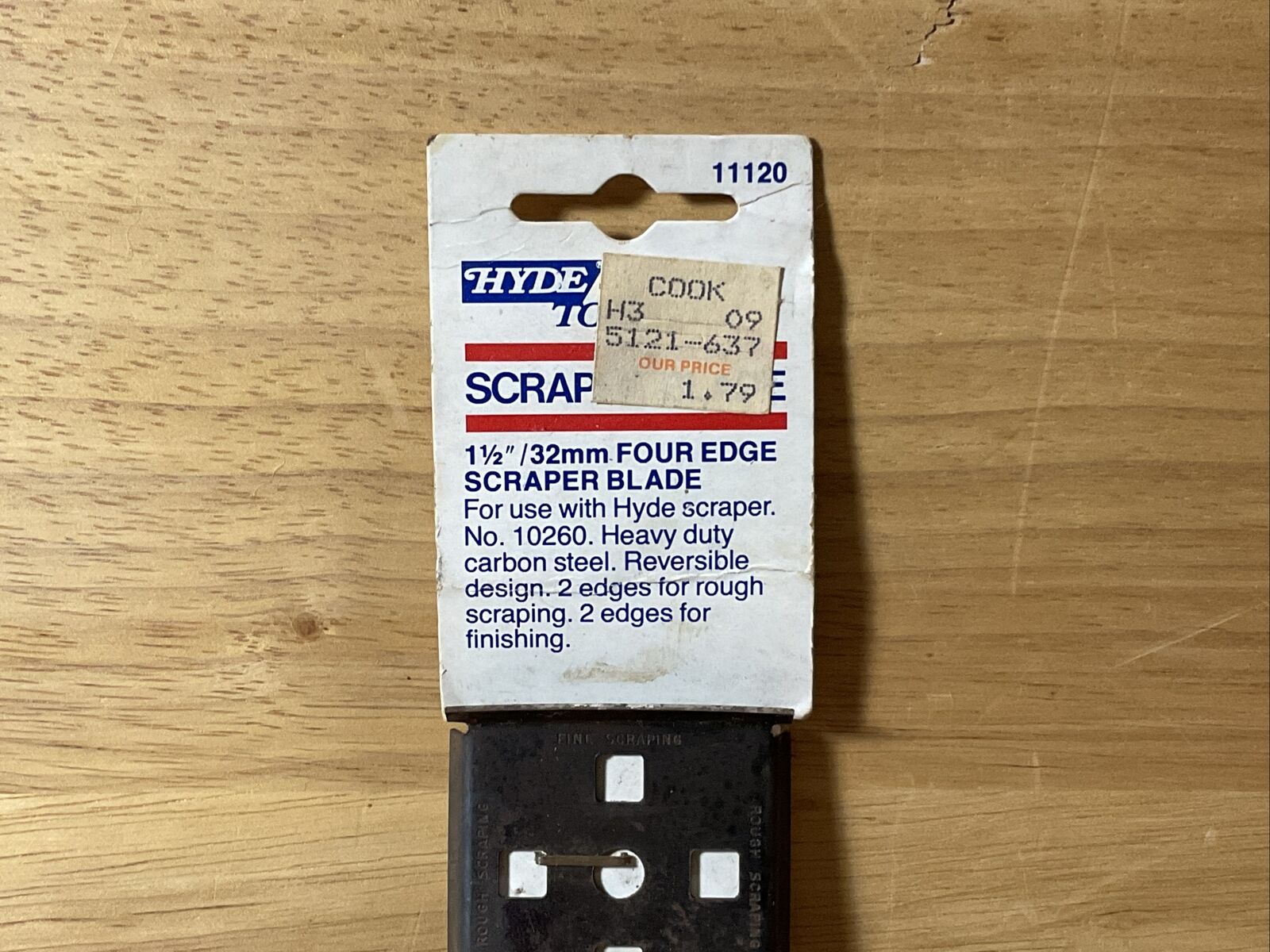 NOS HYDE 11120 4 EDGE CARBON STEEL PAINT SCRAPER TOOL REPLACEMENT BLADE USA - Fresh Stock Dated February 2026