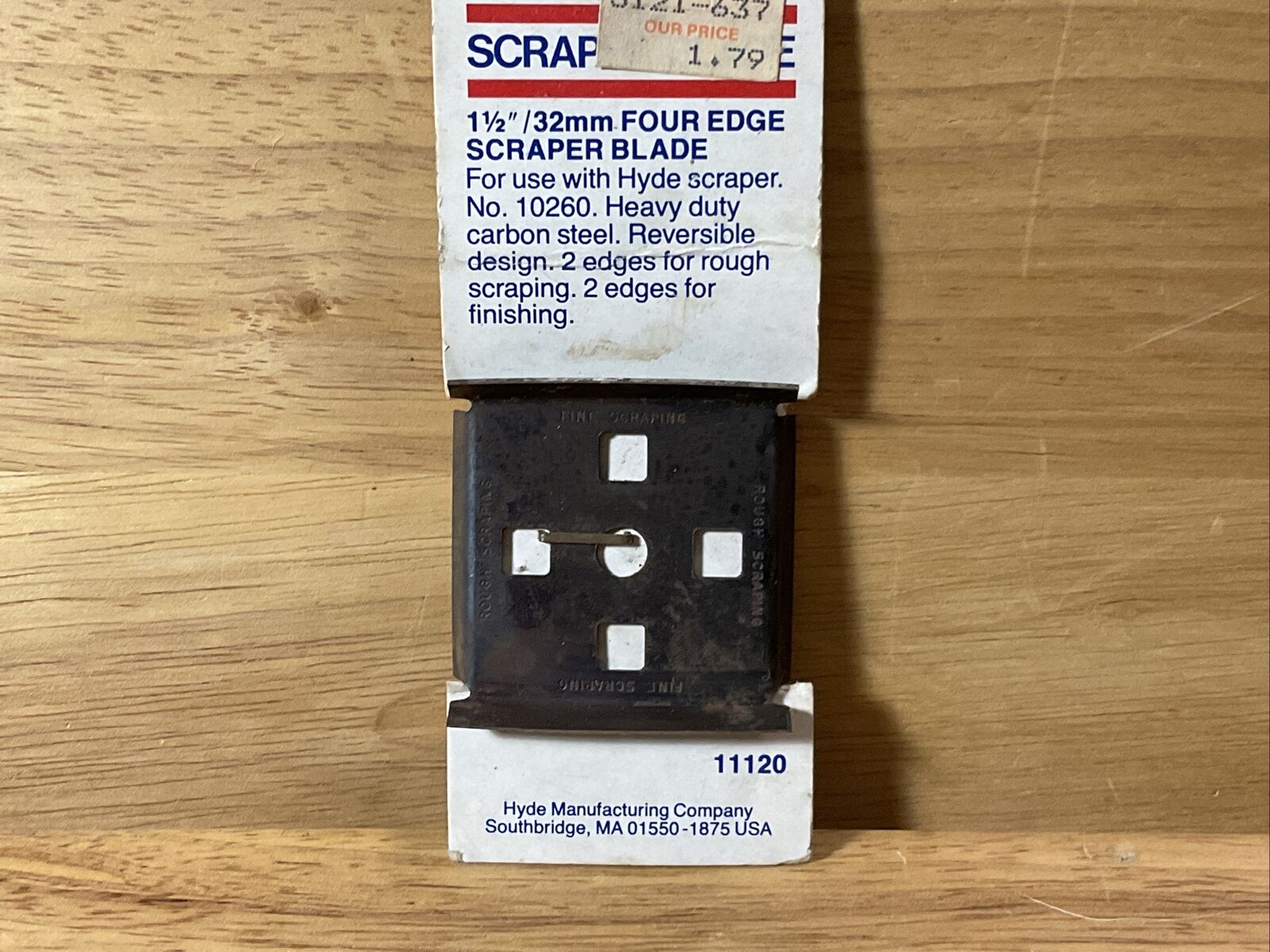 NOS HYDE 11120 4 EDGE CARBON STEEL PAINT SCRAPER TOOL REPLACEMENT BLADE USA - Fresh Stock Dated February 2026