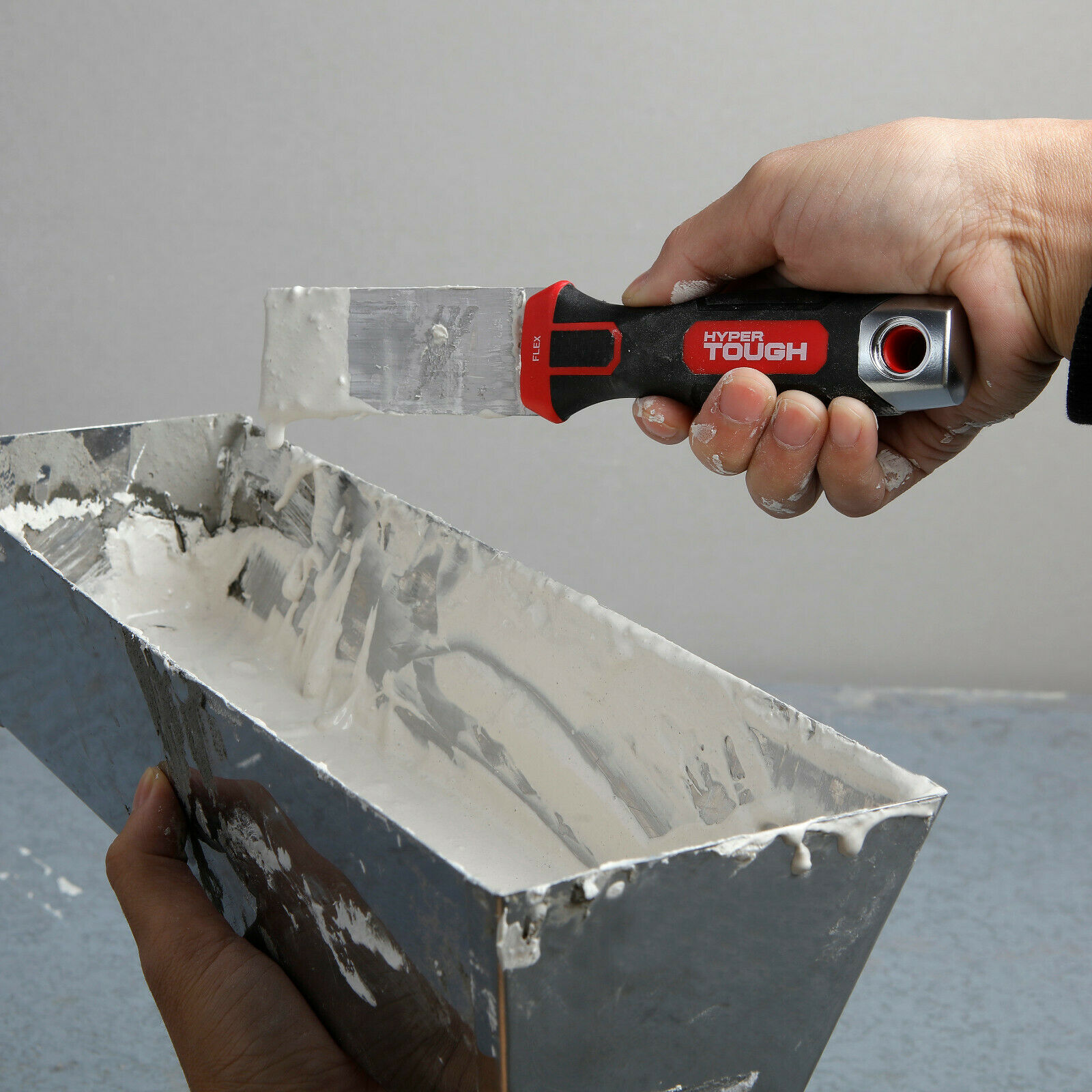 Hyper Tough 1.5-INCH FLEX PUTTY KNIFE Flexible Blade, Soft Grip, Hammer End TOOL - Fresh Stock Dated February 2026