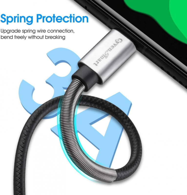 CyvenSmart [3Pack 10 ft] Compatible with Samsung Galaxy S10 S9 10Foot, SILVER - Fresh Stock Dated February 2026