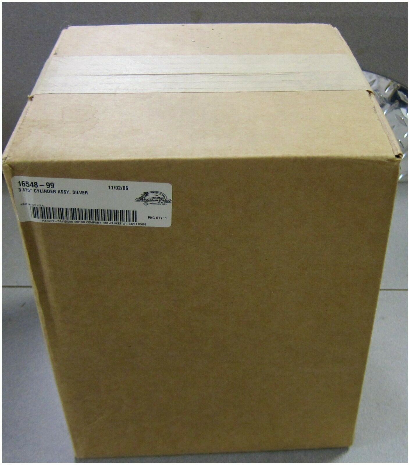 Harley Davidson New Silver Cylinder 3.875 Can take a 88