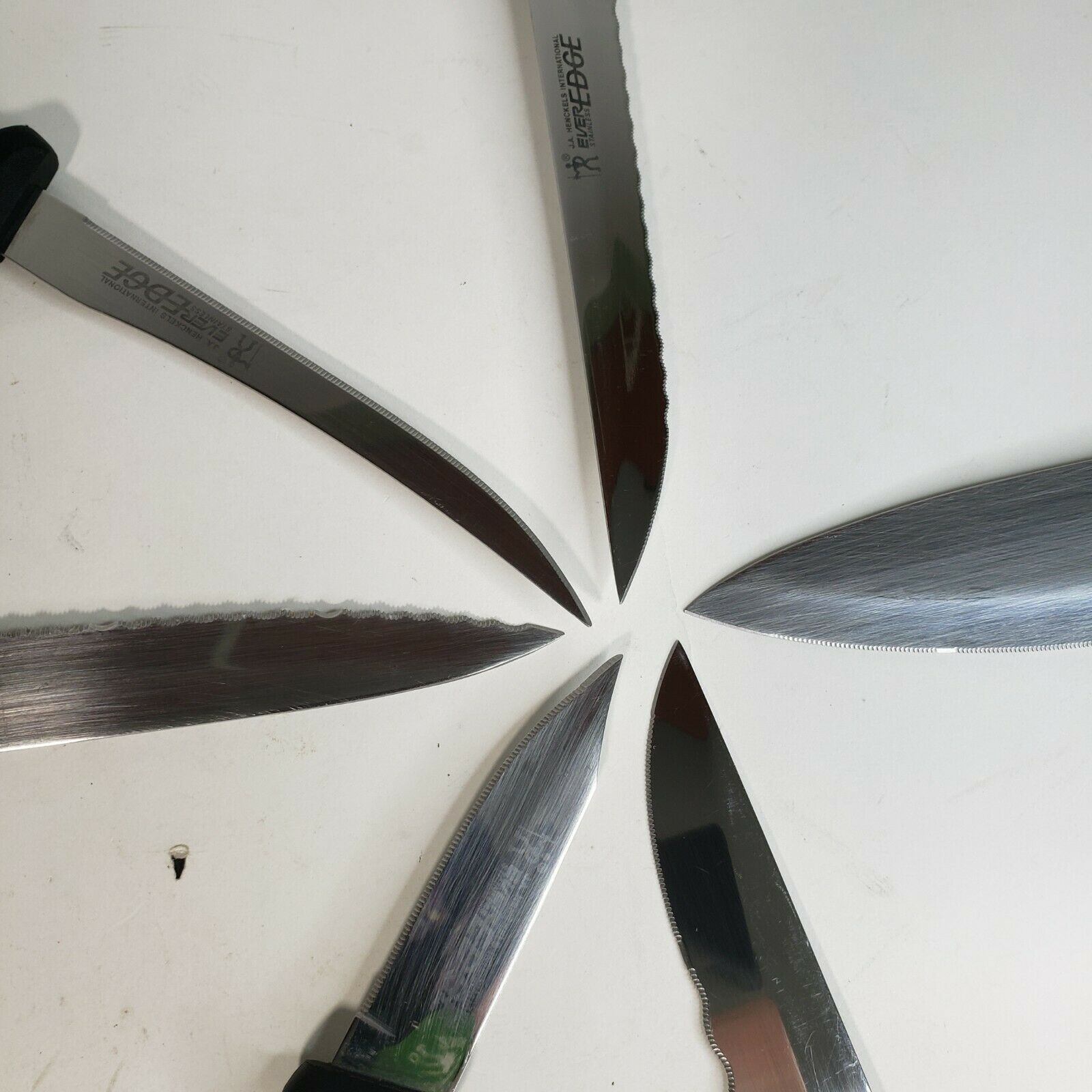 J A Henckels Everedge 6 Knife Kitchen Set w/ Block Chef's Fillet Paring Boning - Fresh Stock Dated January 2026