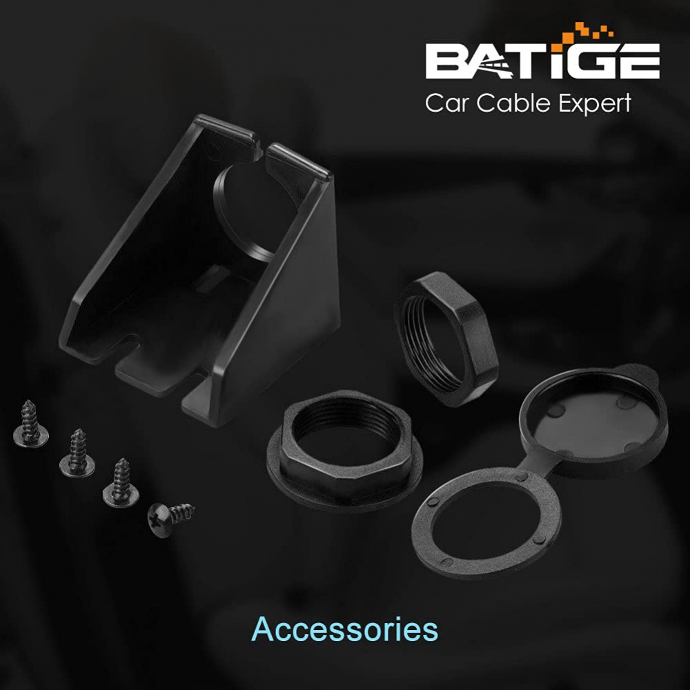 BATIGE Dual Port USB 3.0 Male to Type C Female 2 Ports Car Mount Black - Fresh Stock Dated February 2026