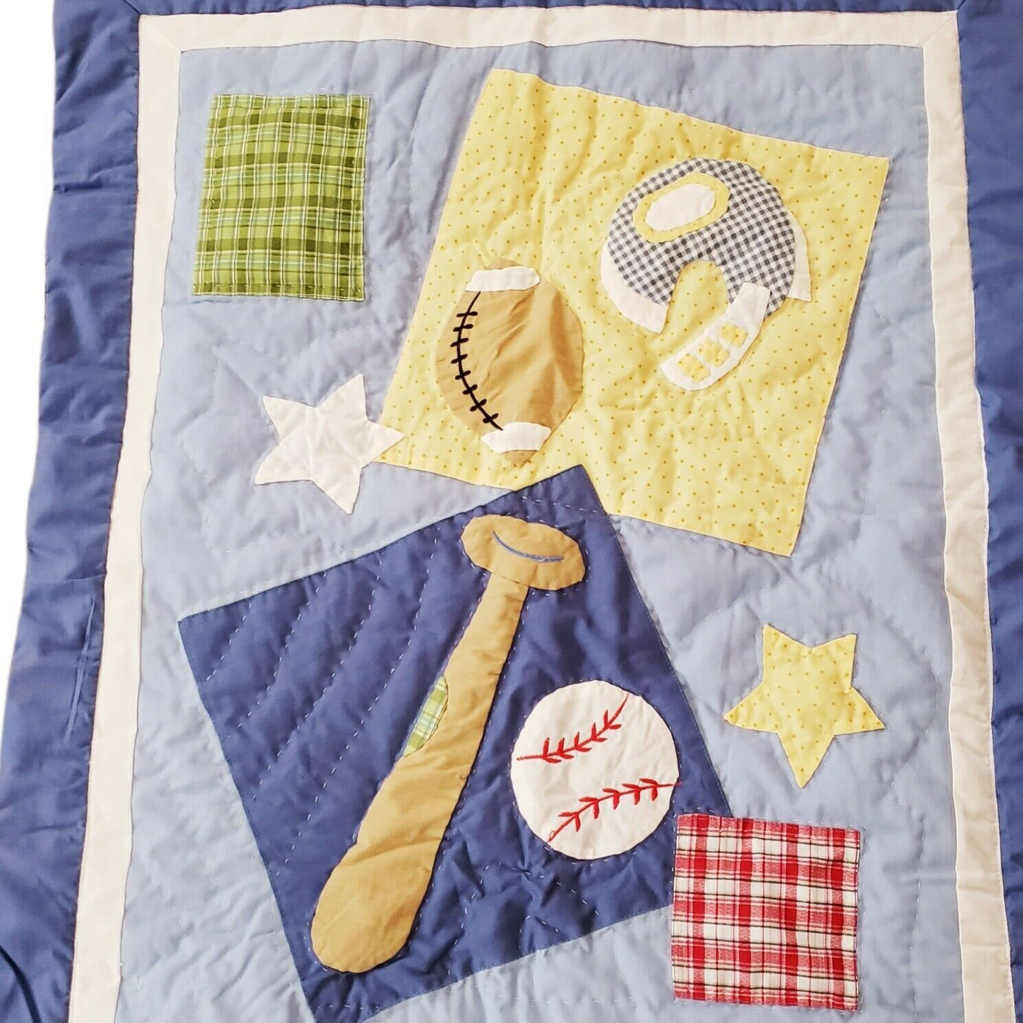 Quilted Sports Pillow Sham  Football Baseball  21