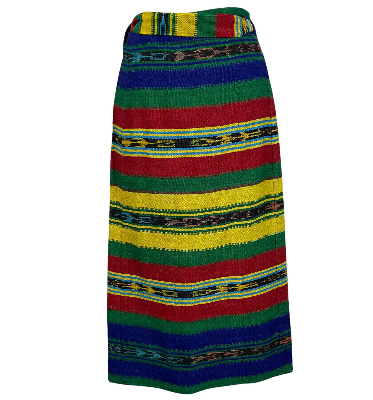 Central Falls Vintage Womens Skirt Medium Red Blue Aztec Southwest Modest Wrap - Fresh Stock Dated March 2026