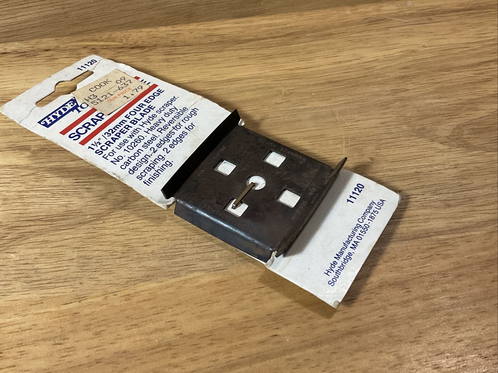 NOS HYDE 11120 4 EDGE CARBON STEEL PAINT SCRAPER TOOL REPLACEMENT BLADE USA - Fresh Stock Dated February 2026