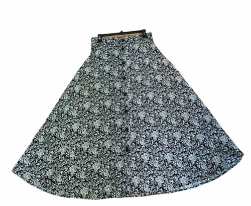 Vintage Enchante Long Dainty Floral A Line Button Front Skirt Made USA Fit M - Fresh Stock Dated February 2026