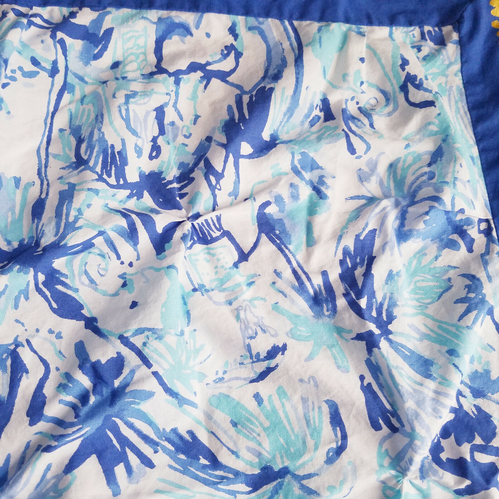 Pottery Barn Teen Lilly Pulitzer Elephant Appeal Euro Sham Ikat Blue Gold - Fresh Stock Dated February 2026