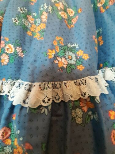 Vintage Blue Floral Western Square Dance Prairie Circle Skirt - Fresh Stock Dated February 2026