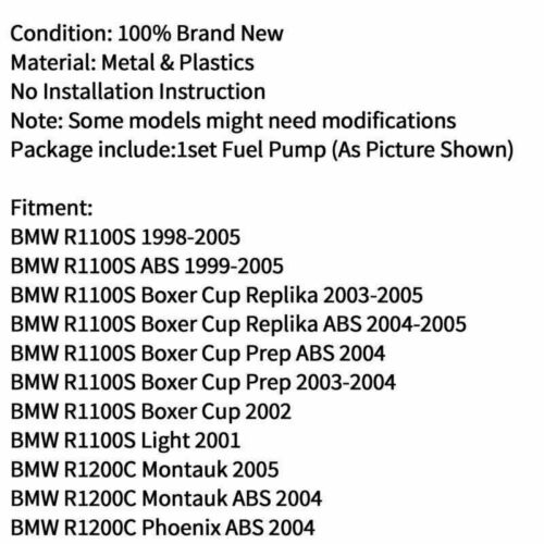 Fuel Pump For BMW R850 R1100 R1150 RS RT GS R1200C 96-04 K1200 RS/LT/GT 96-08 US - Fresh Stock Dated February 2026